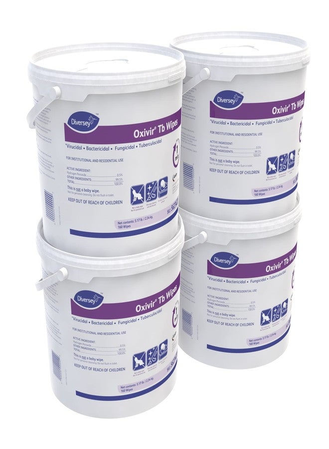 Oxivir Diversey Tb 5627427 Ready-to-Use Disinfectant Cleaning Wipes, Accelerated Hydrogen Peroxide, 11x12-Inch Extra Large Sheets, 160-Wipes, 1-Bucket - Image 1